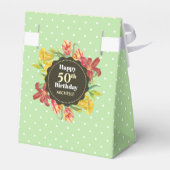 Vibrant Bright Spring Flowers Wreatday Bedankdoosjes (Achterkant)