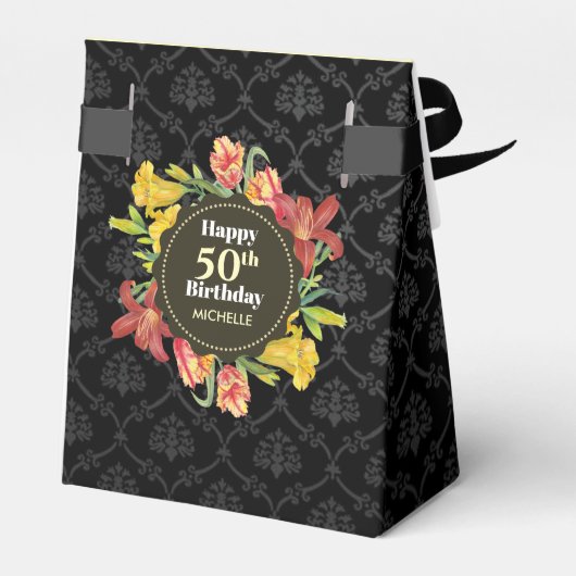 Vibrant Bright Spring Flowers Wreatday Favo Bedankdoosjes (Achterkant)