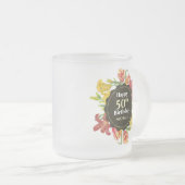 Vibrant Bright Spring Flowers Wreatday Matglas Koffiemok (Voorkant rechts)