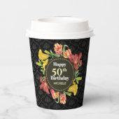 Vibrant Bright Spring Flowers Wreatday Papieren Bekers (Achterkant)