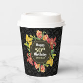 Vibrant Bright Spring Flowers Wreatday Papieren Bekers (Voorkant)