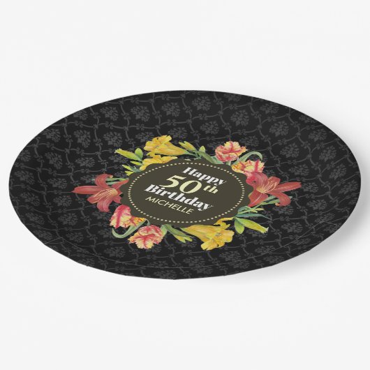 Vibrant Bright Spring Flowers Wreatday Papieren Bordje (Gekanteld)