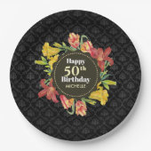 Vibrant Bright Spring Flowers Wreatday Papieren Bordje (Voorkant)