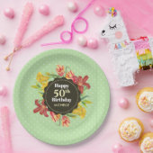 Vibrant Bright Spring Flowers Wreatday Papieren Bordje (Feest)