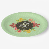 Vibrant Bright Spring Flowers Wreatday Papieren Bordje (Gekanteld)