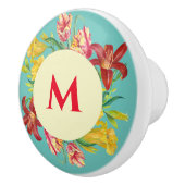 Vibrant Bright Spring Flowers Wreated Illustration Keramische Knop (Rechts)