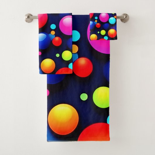 Vibrant Bubble Pop Art Bad Handdoek (Insitu)