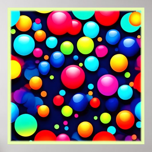 Vibrant Bubble Pop Art Poster (Voorkant)