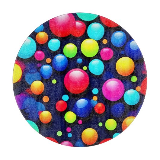 Vibrant Bubble Pop Art Snijplank (Voorkant)