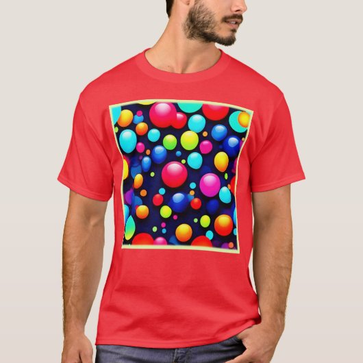 Vibrant Bubble Pop Art T-shirt (Voorkant)