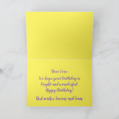 Vibrant Butterfly en Mod  Flowers Birthday Kaart (Binnen)