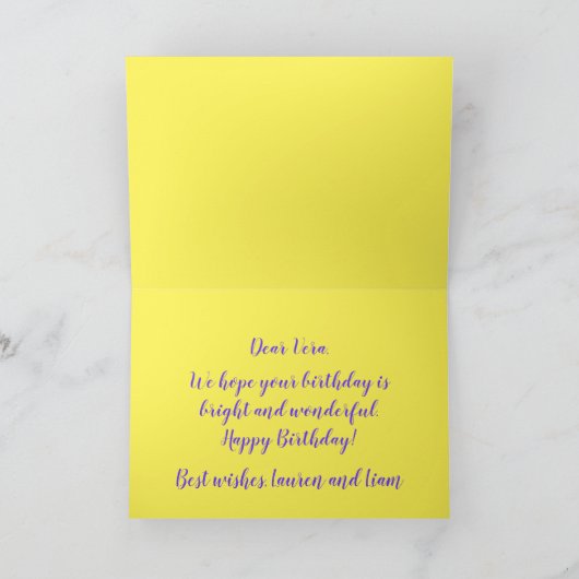 Vibrant Butterfly en Mod  Flowers Birthday Kaart (Binnen)