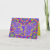 Vibrant Butterfly en Mod  Flowers Birthday Kaart (Voorkant)