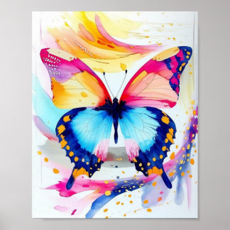 Vibrant Butterfly Poster - Artistieke Splash van K