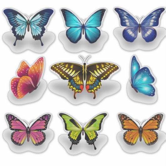 Vibrant Butterfly Sticker Sheet Collectie (Voorkant)