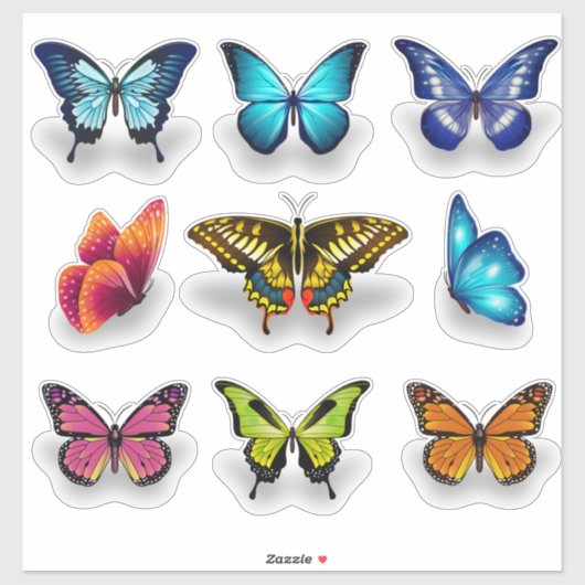 Vibrant Butterfly Sticker Sheet Collectie (Vel)