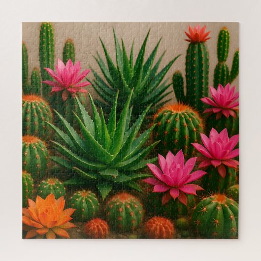 Vibrant Cactus Succulent Bloom Desert Legpuzzel (Verticaal)
