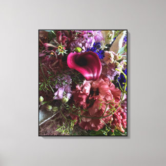 Vibrant Calla Lily and Mixed Flowers Canvas Art Afdruk