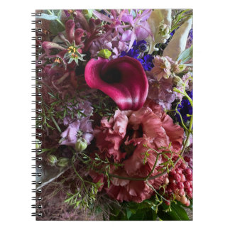 Vibrant Calla Lily and Purple Floral Notebook Notitieboek