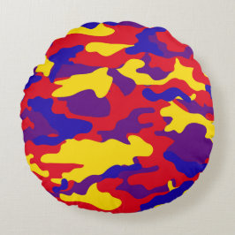 Vibrant Camouflage Rond Kussen