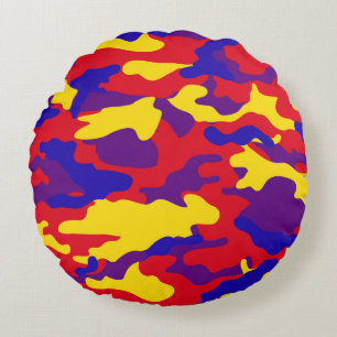 Vibrant Camouflage Rond Kussen