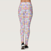 Vibrant Candy Pattern | Pastel Bubble Gum Leggings (Achterkant)