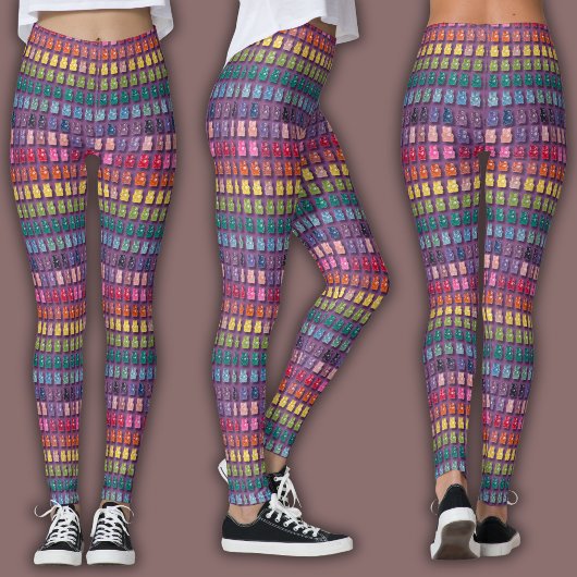 Vibrant Candy Pattern | Rainbow Gummy Bear Leggings