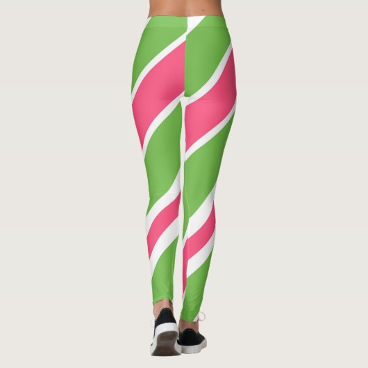 Vibrant Candy Stripe Abstract Leggings (Achterkant)