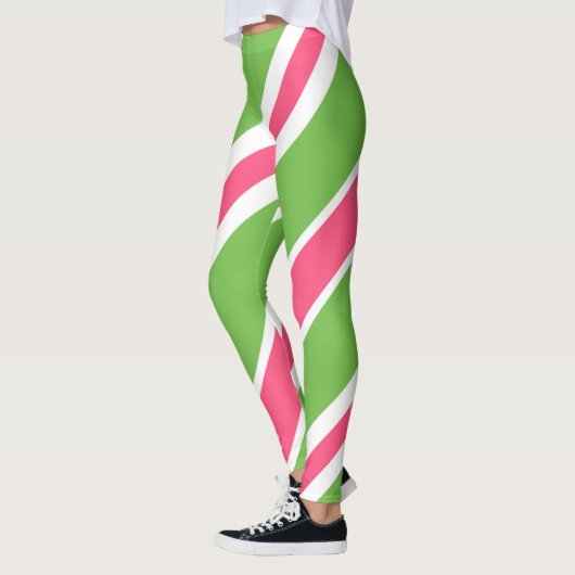 Vibrant Candy Stripe Abstract Leggings (Links)
