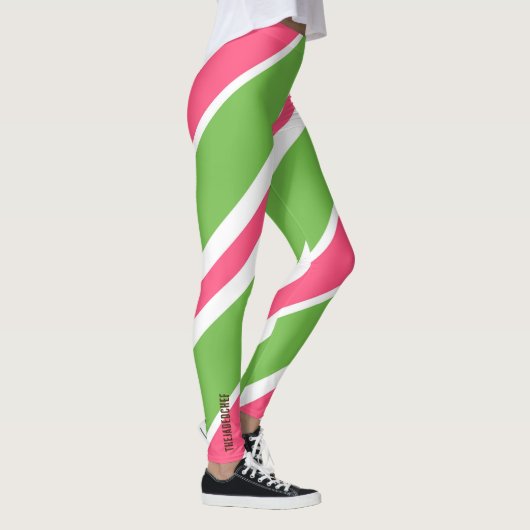 Vibrant Candy Stripe Abstract Leggings (Rechts)