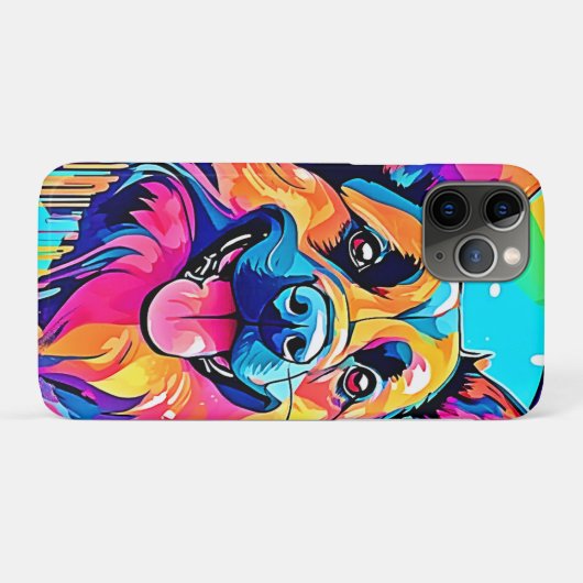 Vibrant Canine: Happy Puppy Love Case-Mate iPhone Case (Achterkant (horizontaal))