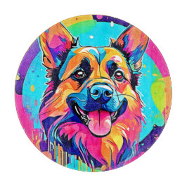 Vibrant Canine: Happy Puppy Love Snijplank
