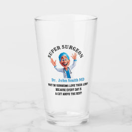 Vibrant Cartoon Surgeon Art for Medical Enthusiast Glas
