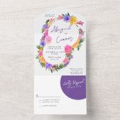 Vibrant Casual magenta violet geel, allemaal in éé All In One Uitnodiging (Binnen)