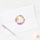 Vibrant Casual magenta Violet Yellow Ronde Sticker (Envelop)