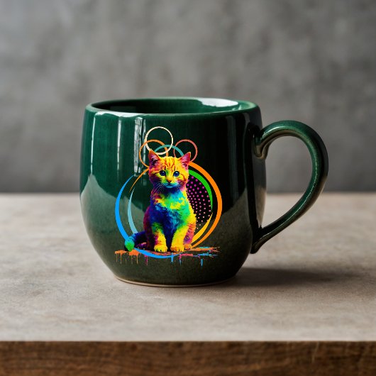 Vibrant Cat Mok: een vleugje kleur voor uw koffie Mok