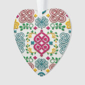 Vibrant Celtic Heart & Knot Floral Symphony Ornament (voorkant)