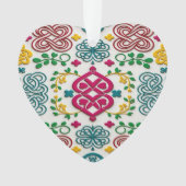 Vibrant Celtic Heart & Knot Floral Symphony Ornament (voorkant)
