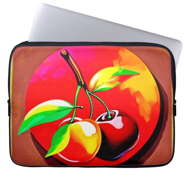 Vibrant Cherry Duo Laptop Sleeve (Voorkant)