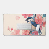 Vibrant Chickadee Hot Pink Cherry Blossom Bureaumat (Keyboard & Muis)