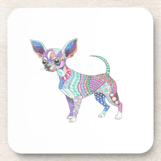 Vibrant Chihuahua Hard Plastic coaster Bier Onderzetter