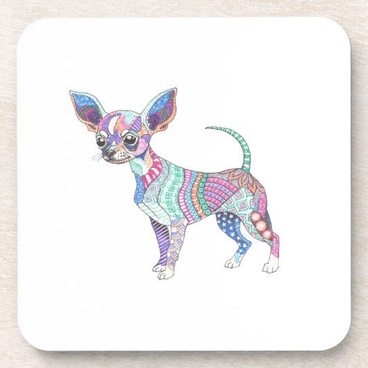 Vibrant Chihuahua Hard Plastic coaster Bier Onderzetter (Voorkant)