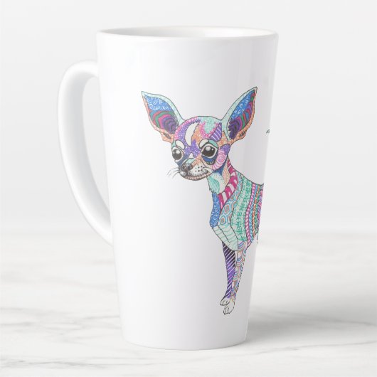 Vibrant Chihuahua Large Latte Mug Latte Mok (Linkerhoek)