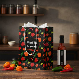 Vibrant Chili Pepper "Thank You" Business Gift Bag Medium Cadeauzakje