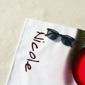 Vibrant Christmas In July Festive Palms Tropical Strandlaken (In situ)