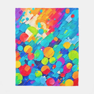 Vibrant Circle Dance Art Fleece Deken