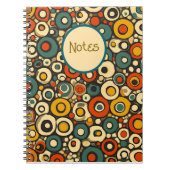 Vibrant Circles Notitieboek – gedurfde retro kleur (Voorkant)