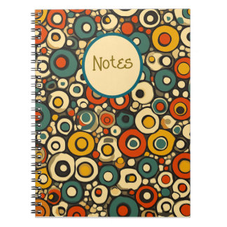 Vibrant Circles Notitieboek – gedurfde retro kleur
