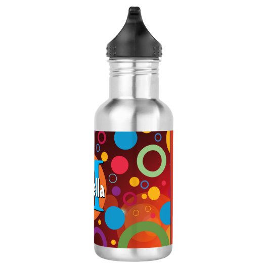 Vibrant Cirkels Ringen Retro SCRIPTURE gepersonali Waterfles (Rechts)