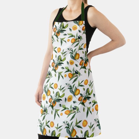 Vibrant Citruswitte bloem, heldere zomer Schort (Insitu)